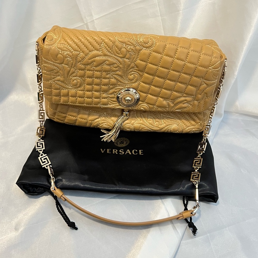 VERSACE Barocco Quilted Calliope Vanitas Shoulder Bag